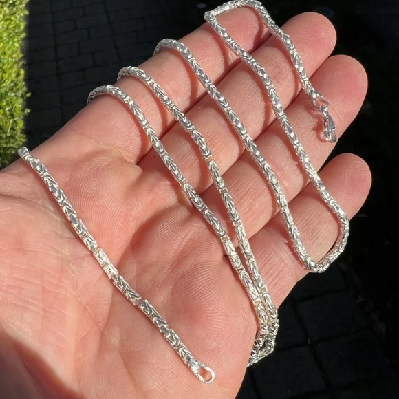 Solid 925 Silver Unique Style Chain - 100% Real Silver - Multiple Lengths​ - Picture 4 of 7